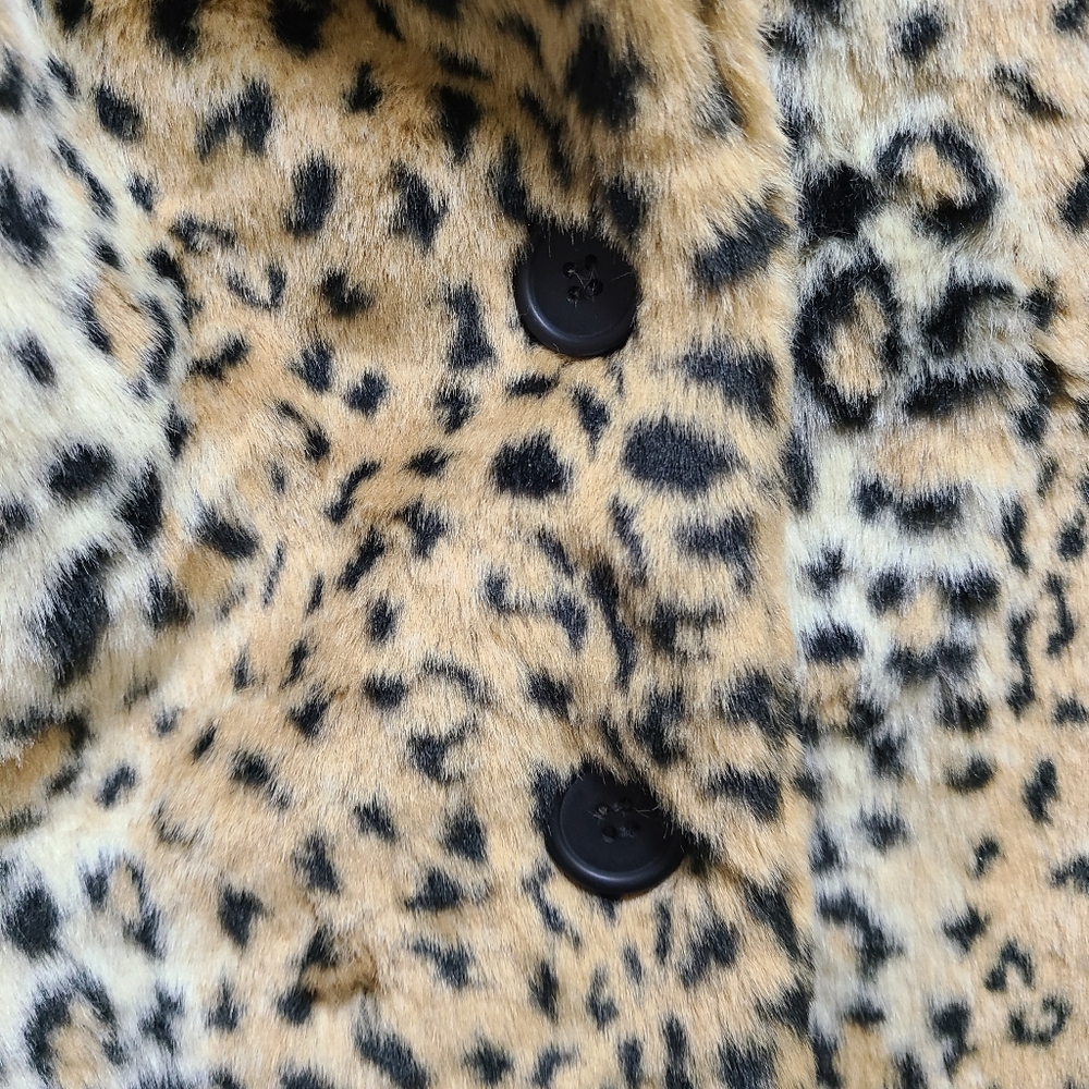 WILD HONEY LEOPARD PRINT JACKET POCKETS M Animal Print - Picture 5 of 14